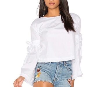 NWT - Laundry White Bell Sleeve Top